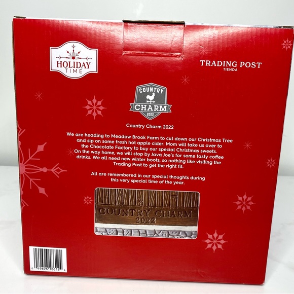 Christmas Village Country Holiday Time Trading Post Lights Up - Picture 4 of 5